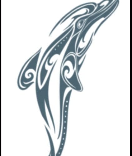 Tribal Dolphin - Temporary Tattoo