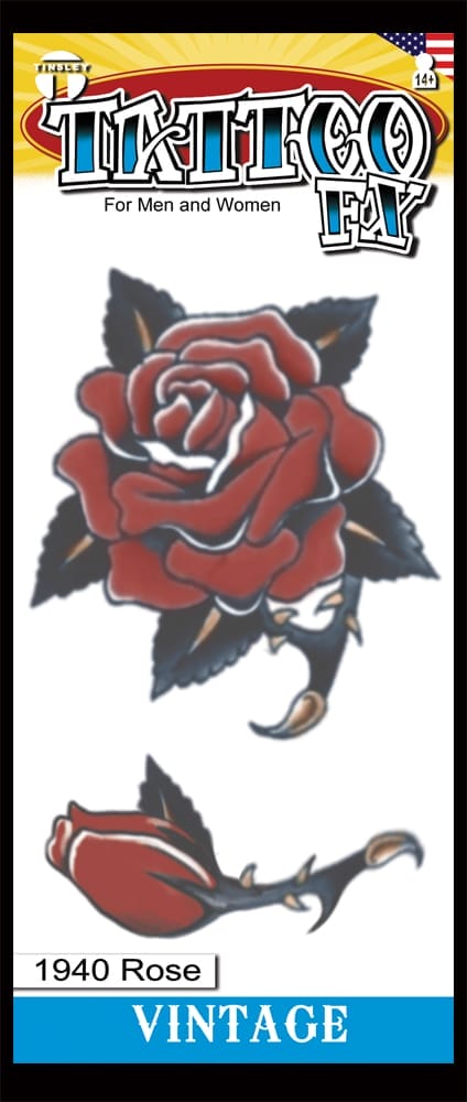 vintage rose tattoo pattern