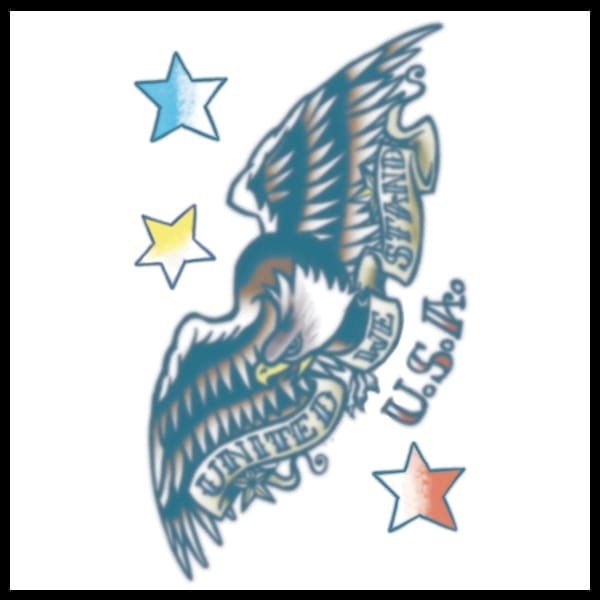 United We Stand Eagle - Vintage Temporary Tattoo