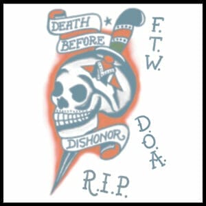 D.B.D. Skull - Temporary Tattoo