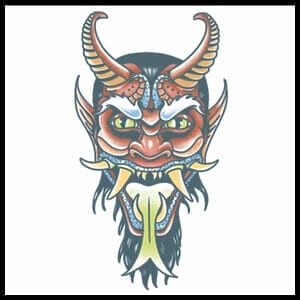 Demon - Vintage Temporary Tattoo