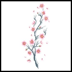 Extra Large Cherry Blossom - Temporary Tattoo