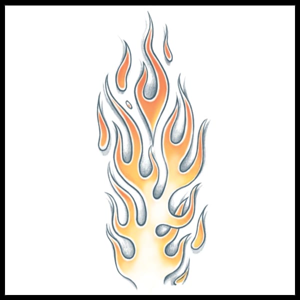 Extra Large Flame Job - Temporary Tattoo