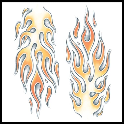 Extra Large Flames - Temporary Tattoo