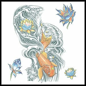 Extra Large Koi - Temporary Tattoo