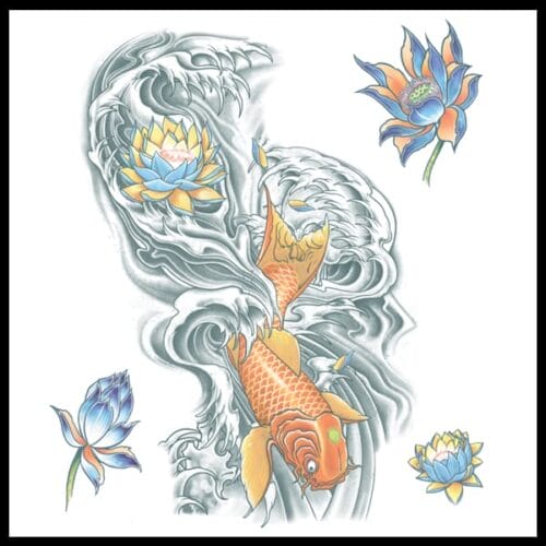 Extra Large Koi - Temporary Tattoo