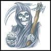 Extra Large Reaper - Temporary Tattoo By Tinsley Transfers Extra Large Reaper - Temporary Tattoo