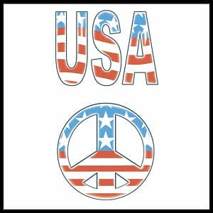 USA / Peace Temporary Tattoo