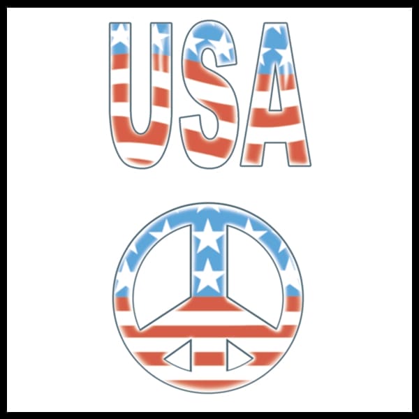 USA / Peace Temporary Tattoo