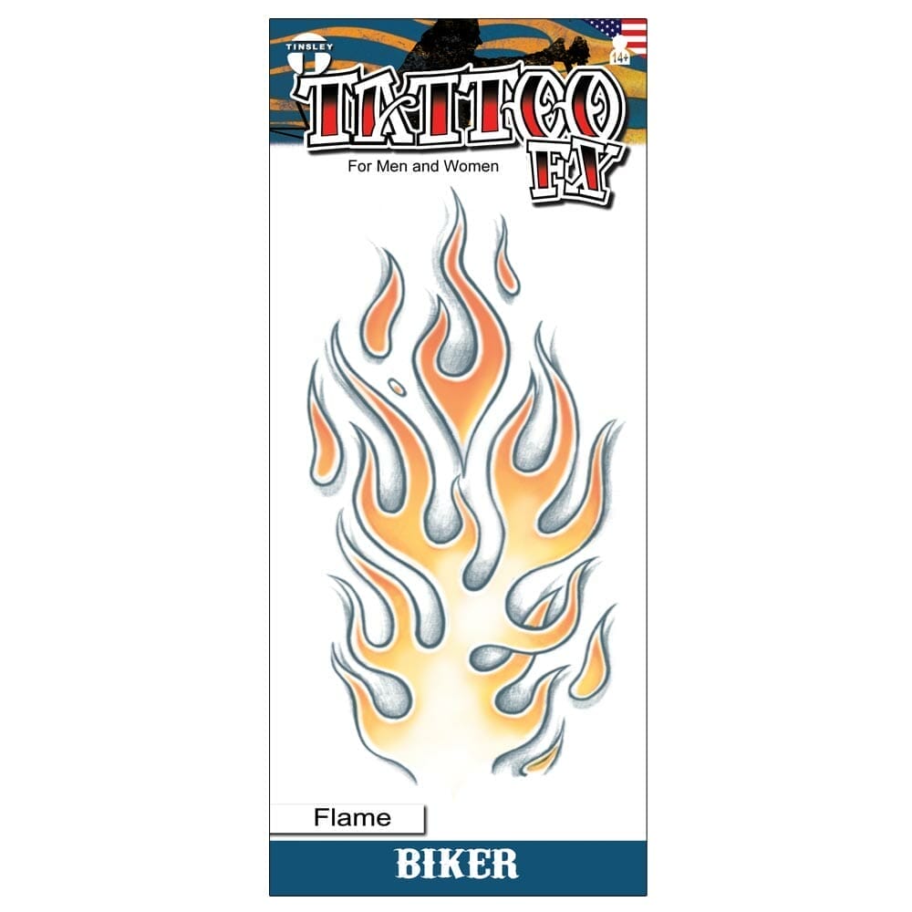 Flame - Biker Temporary Tattoo
