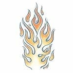 Flame - Biker Temporary Tattoo