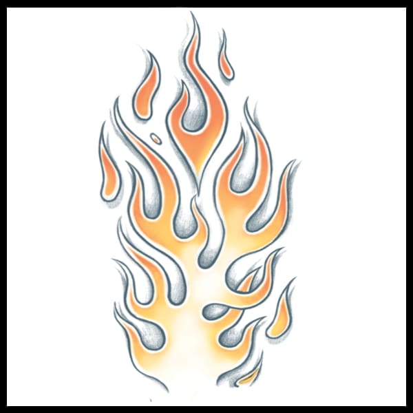 Flame – Temporary Tattoo By Tinsley Transfers