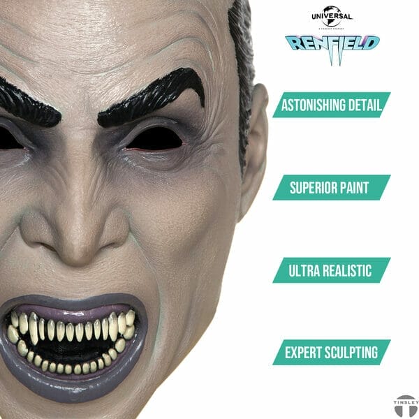 Tinsley Transfers Universal Studios Renfield Dracula Latex Mask Details