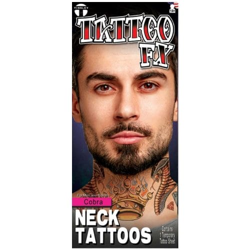 Neck Temporary Tattoo Cobra Package
