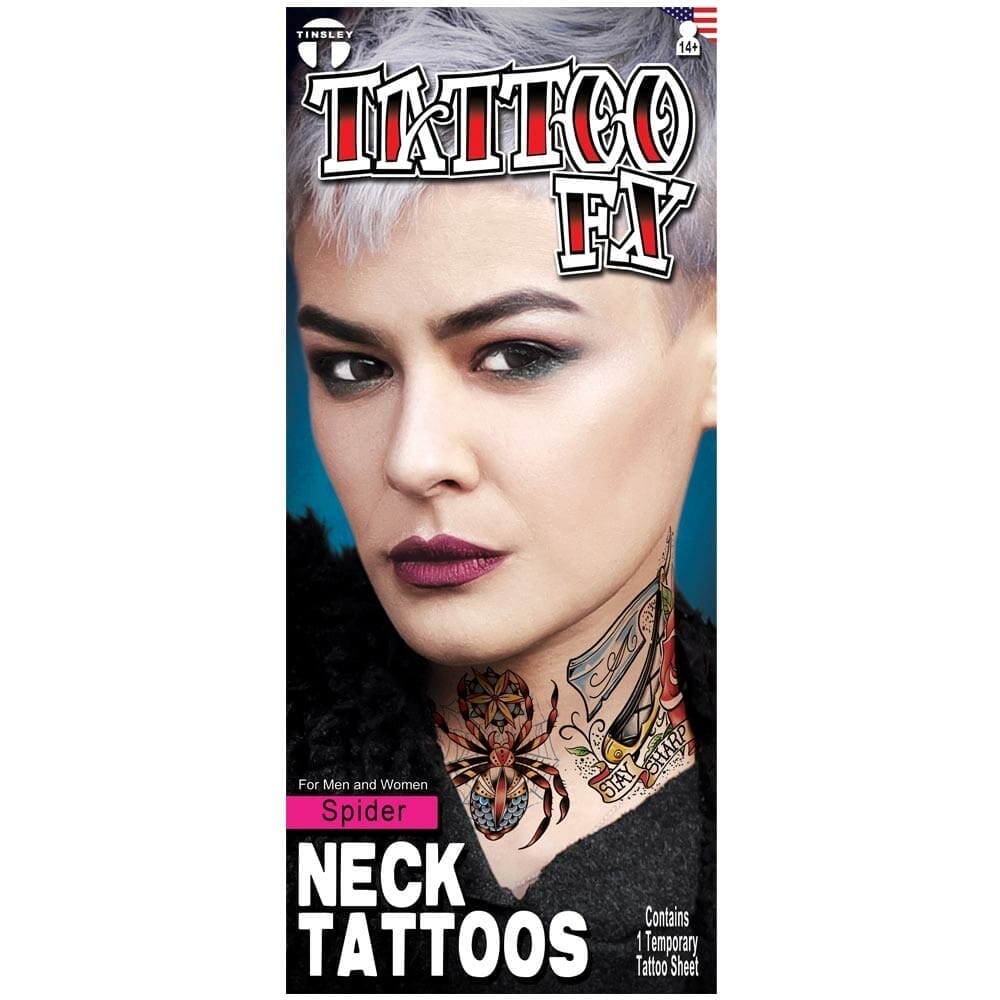 Neck Temporary Tattoo Spider Package