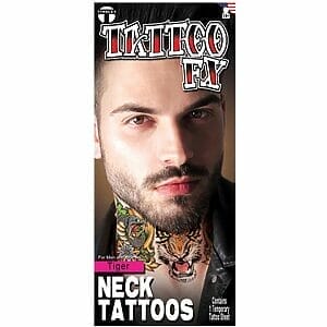 Neck Temporary Tattoo Tiger Package