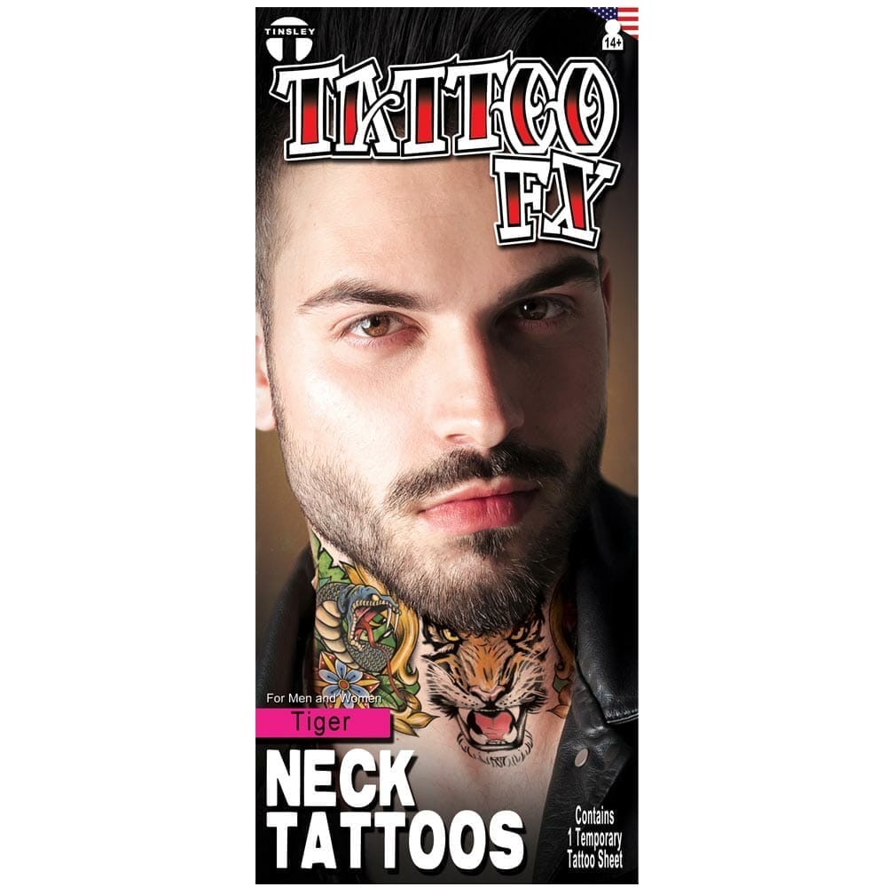 Neck_Tattoo_Tiger_Package Neck Temporary Tattoo Tiger Package