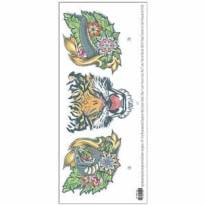 Neck Temporary Tattoo Tiger
