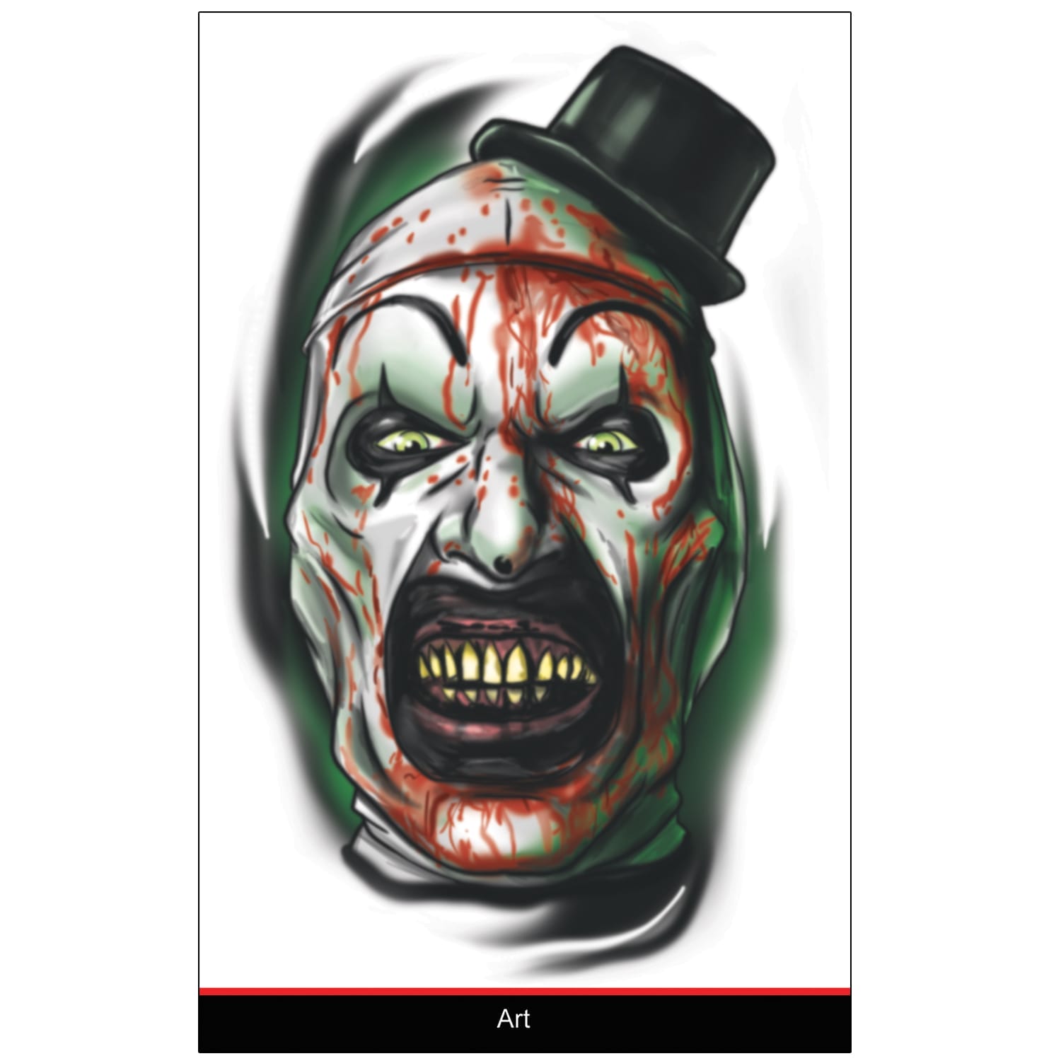 Tattoos_Terrifier_Art_PRODUCT Art The Clown Temporary Tattoo
