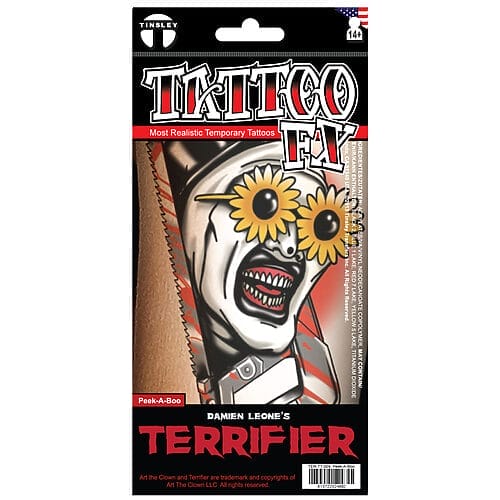 Art the Clown Peek A Boo Temporary Tattoo Package