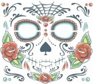 Face SugarSkull TemporaryTattoo