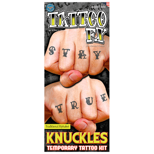 Knuckles Alphabet - Temporary Tattoo