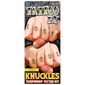 Knuckles Phrases - Temporary Tattoo