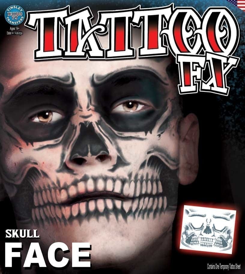Sugar Skull Temporary Face Tattoo - Epic Armoury