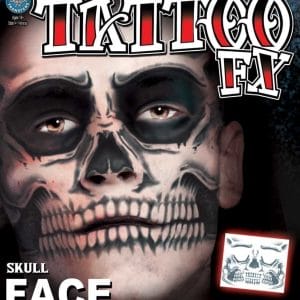 skeleton skull face tattoo