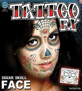 Face SugarSkull TemporaryTattoo