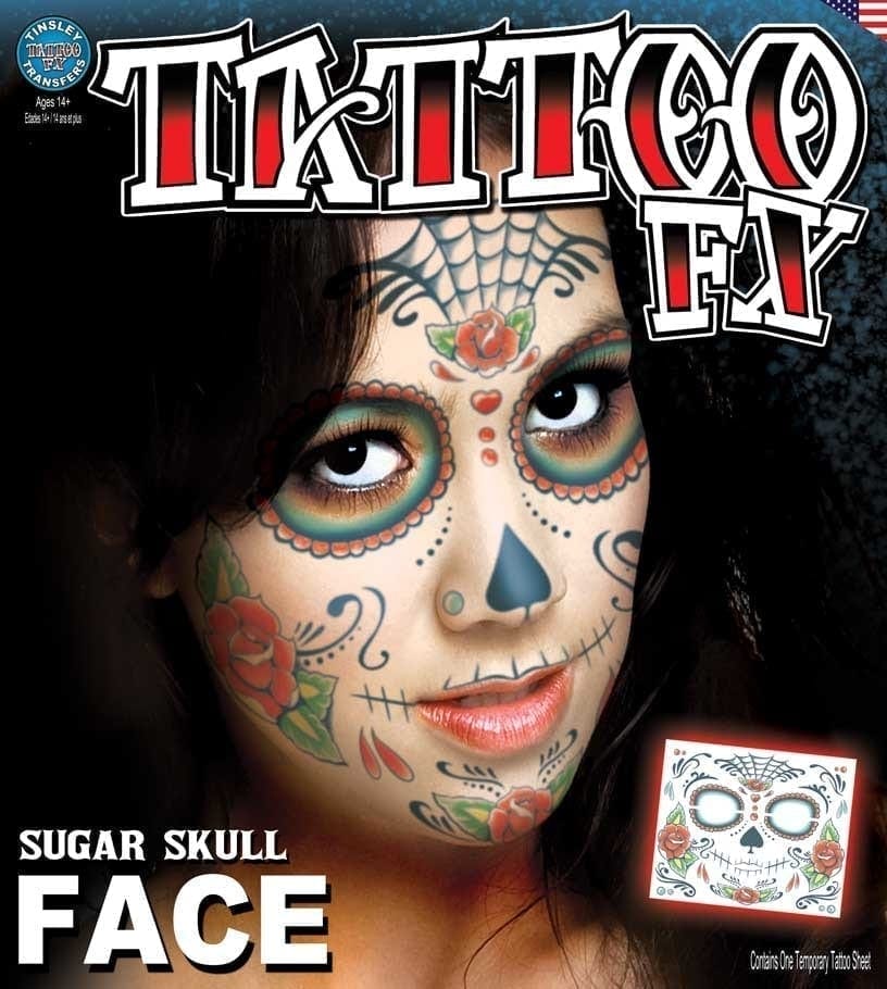 Face SugarSkull TemporaryTattoo