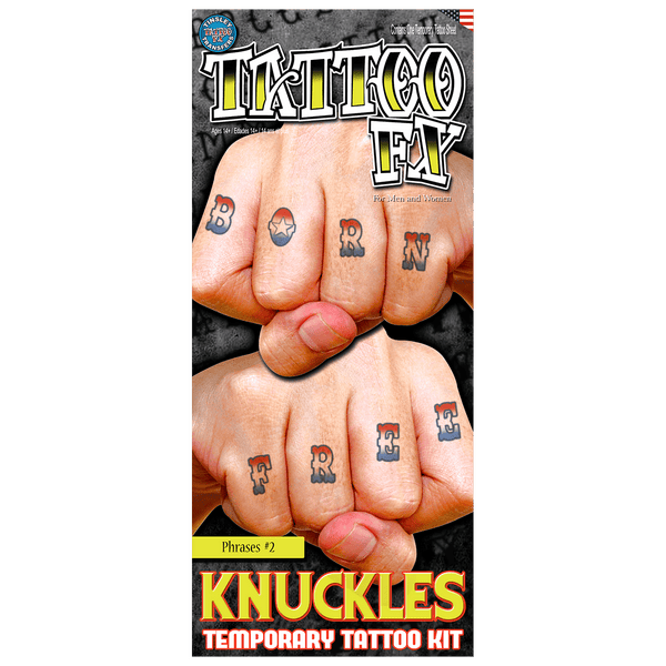 Knuckles Phrases# TemporaryTattoos