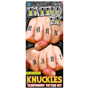 Knuckles AlphabetOldEnglish TemporaryTattoos