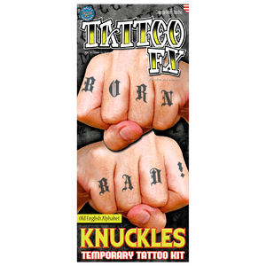 Knuckles AlphabetOldEnglish TemporaryTattoos