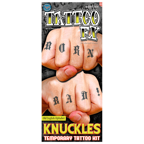 Knuckles AlphabetOldEnglish TemporaryTattoos