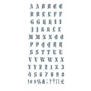 Knuckles AlphabetOldEnglish TemporaryTattoos