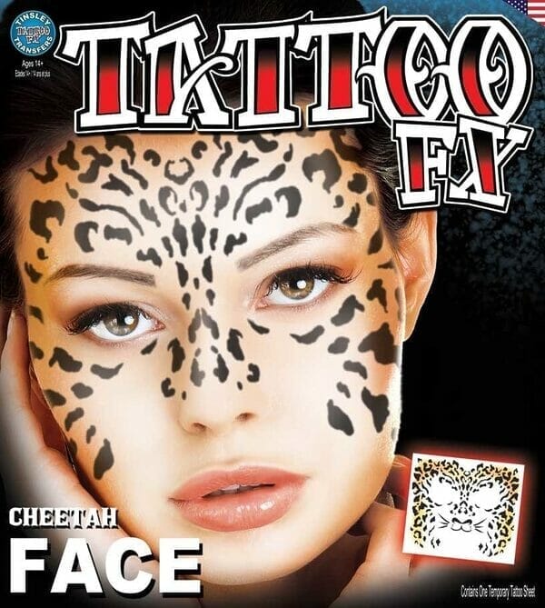Face Cheetah TemporaryTattoo