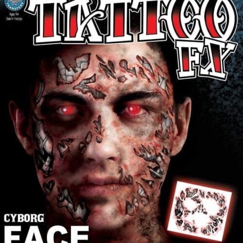 Face Cyborg TemporaryTattoo