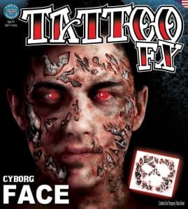 Face Cyborg TemporaryTattoo