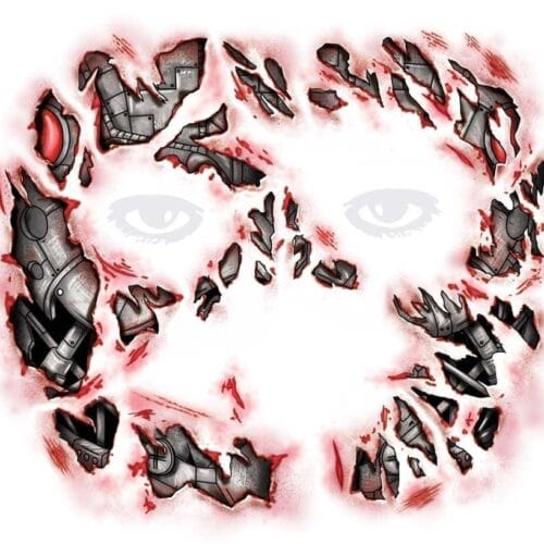 Face Cyborg TemporaryTattoo