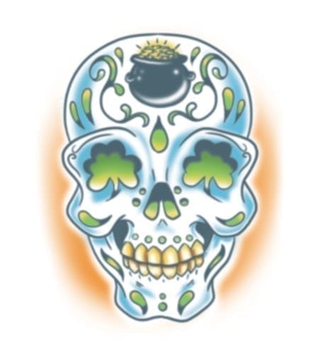 St.Patrick'sDayTemporaryTattoos LuckySugarSkull
