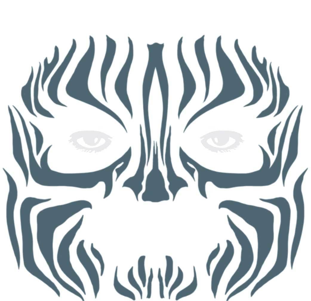 Face - Tribal Zebra - Temporary Tattoo Face TribalZebra TemporaryTattoo